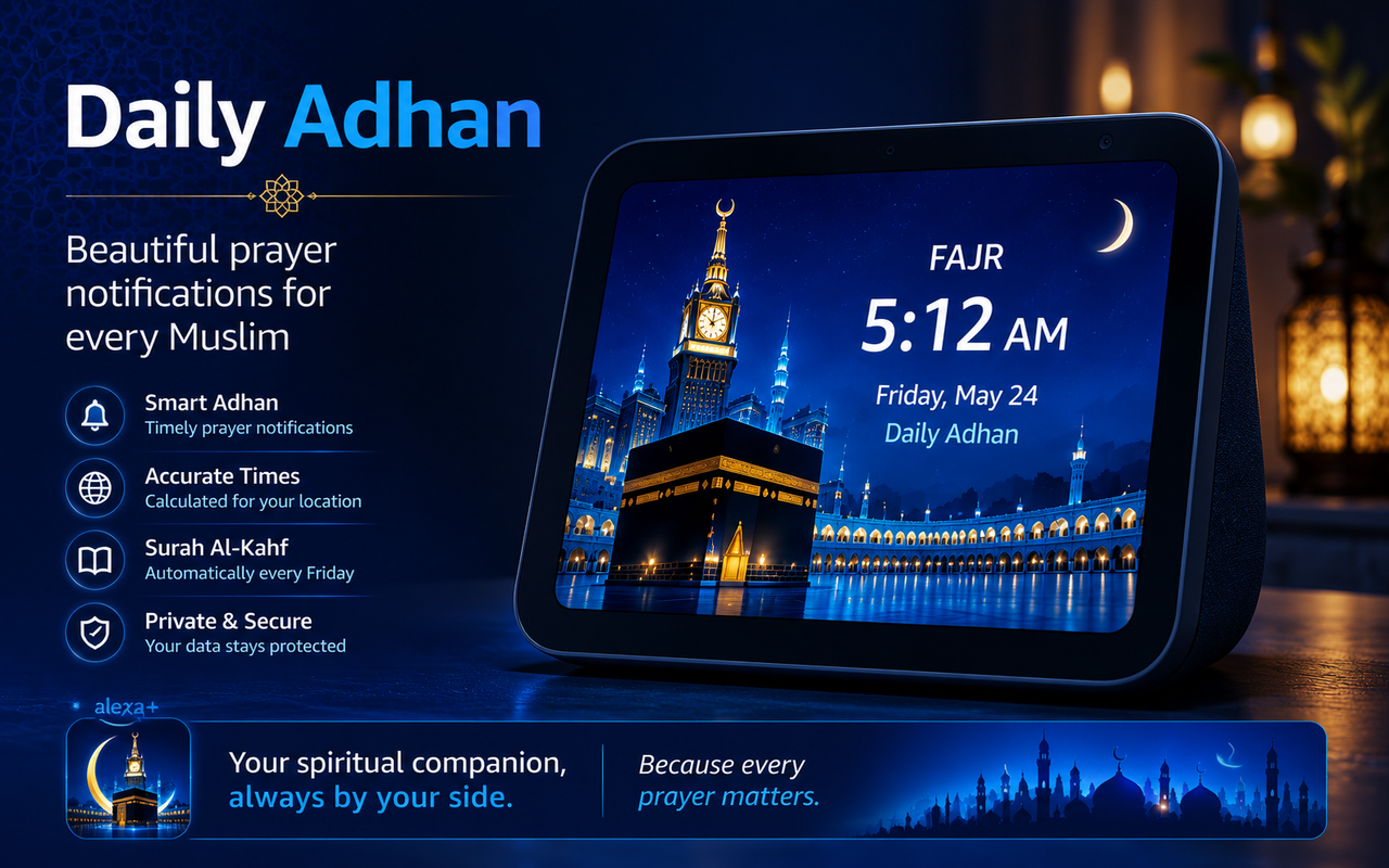 Daily Adhan preview on Alexa device